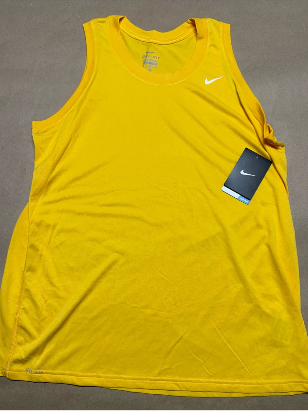 Nike Men’s Bright Yellow Athletic Dri-FIT Tank Top